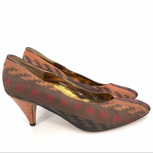 Vintage Shoes - J. Renee couture Collection heels 8 multicolored south western vintage 70s 80s